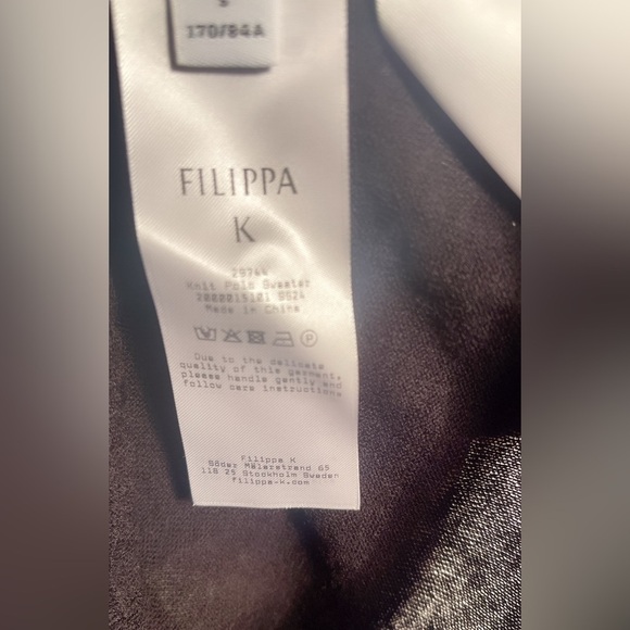 NWT Filippa K black knit sheer lightweight day 2 nite polo long sleeve sweater S - Picture 4 of 6